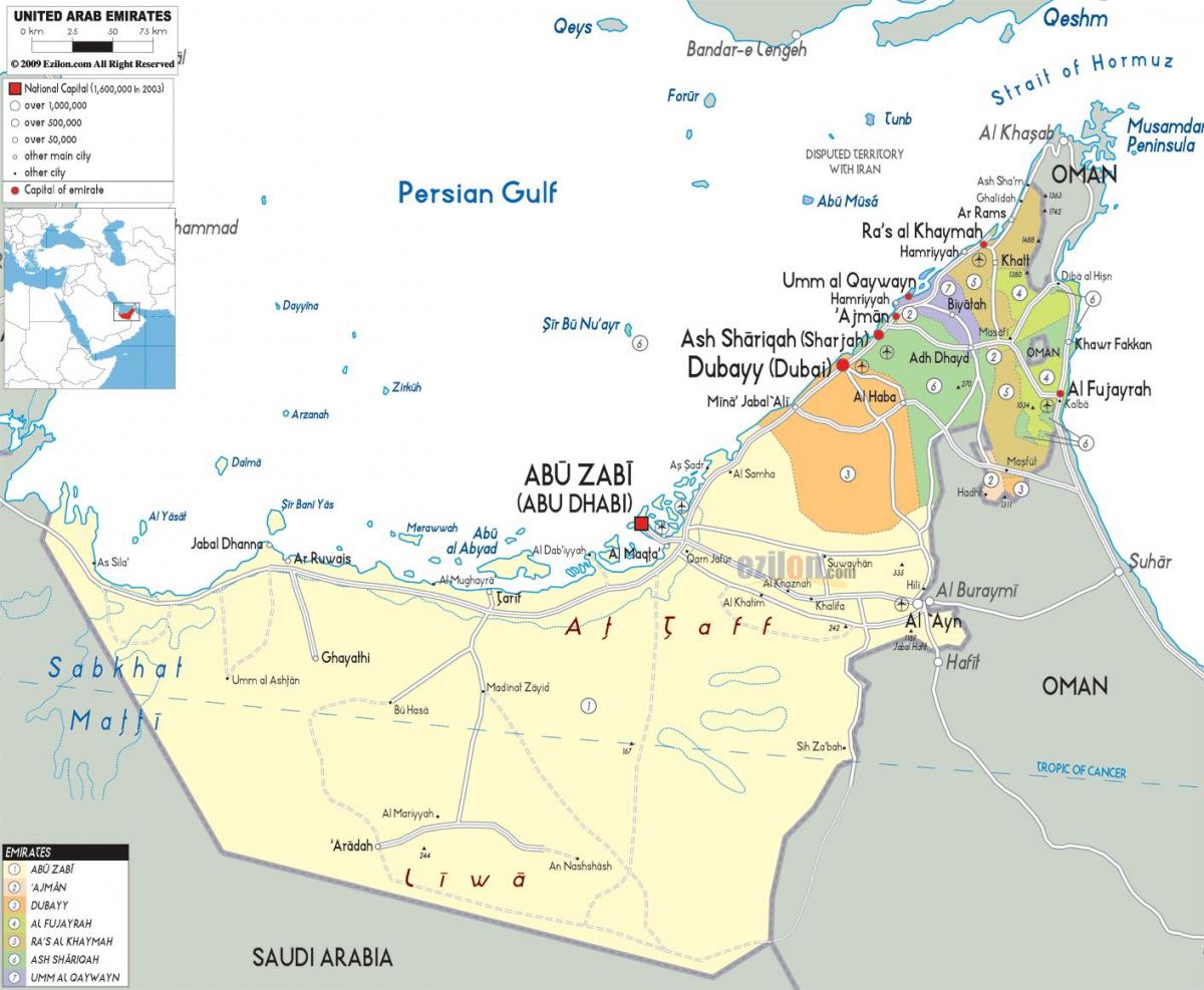નકશો Dubai UAE