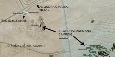 અલ Qudra તળાવ સ્થાન નકશો